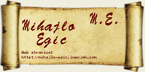 Mihajlo Egić vizit kartica